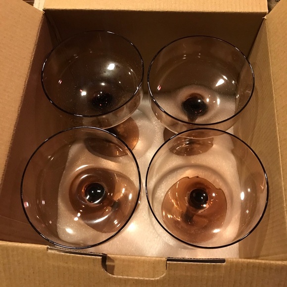 9.8oz Tinted Glass Coupe Drinkware Light Brown (Set of 4) Hearth & Hand Magnolia - Picture 4 of 5